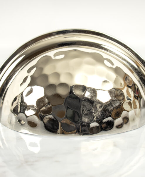 Polished Nickel Hammered Cup Pull