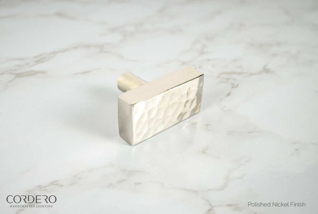 Polish Nicel Hammered Knob