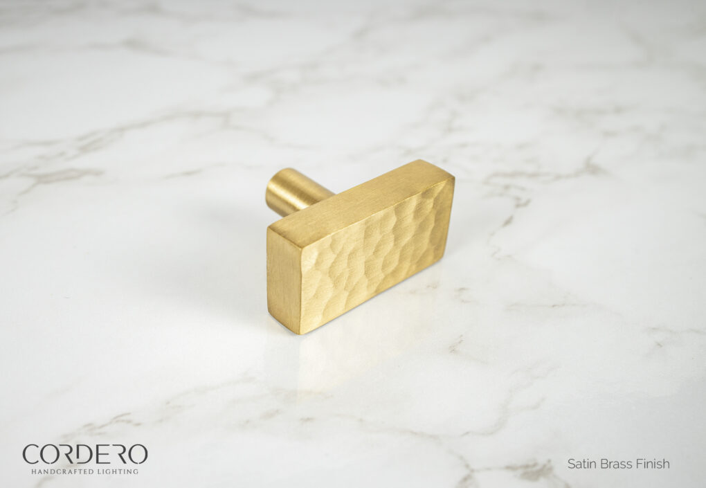 Satin Brass Hammered Knob