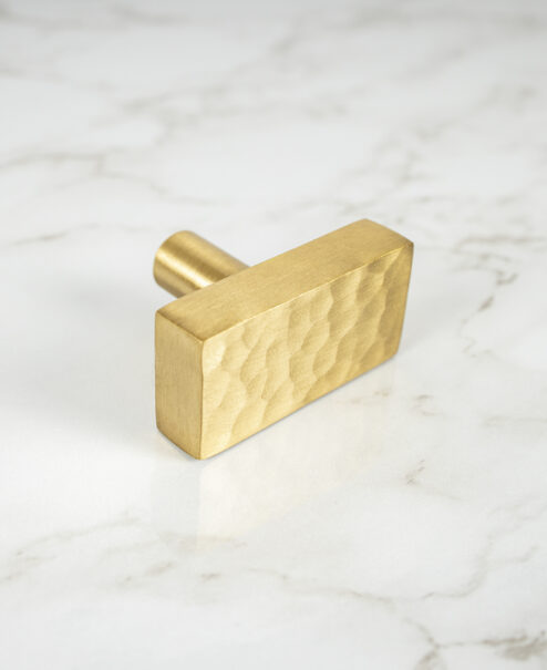 Satin Brass Hammered Knob