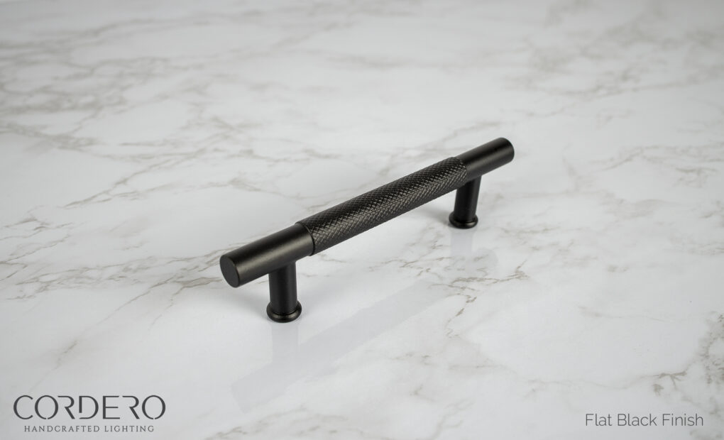 Flat Black Knurled Pull