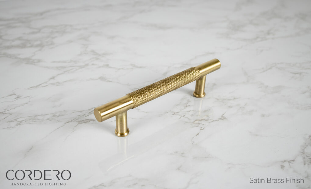 Satin Brass Knurled Pull