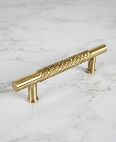 Satin Brass Knurled Pull