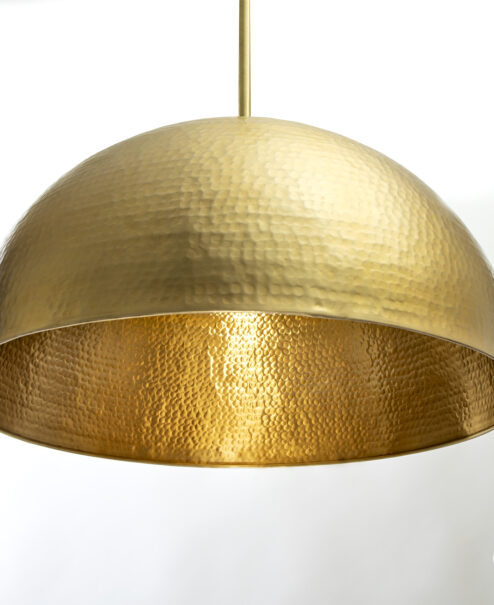 Brass dome pendant light, hammered hanging light fixture, Modern ceiling pendant lamp - agrohort