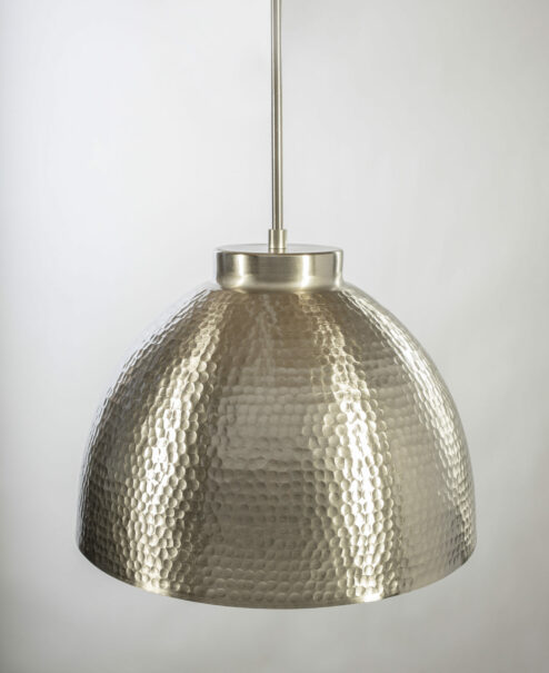 Brushed Nickel Hammered Dome