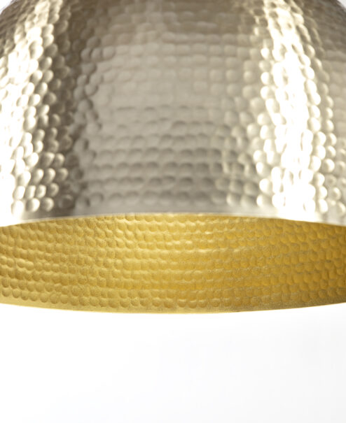 Brushed Nickel Hammered Dome