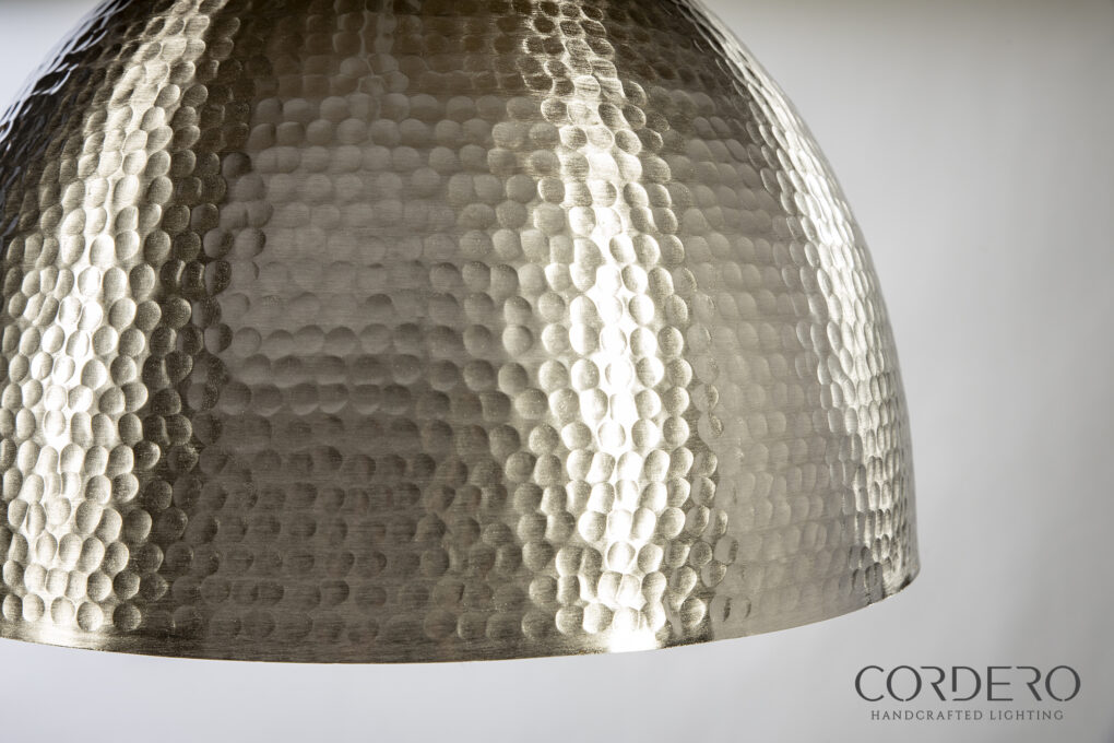 Brushed Nickel Hammered Dome
