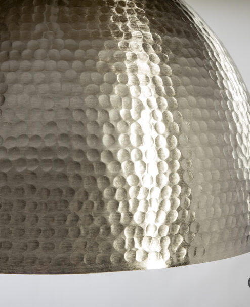 Brushed Nickel Hammered Dome