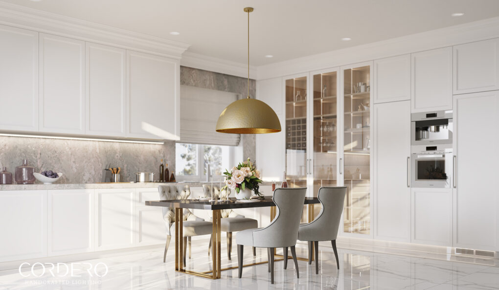 Brushed Brass Hammered Dome