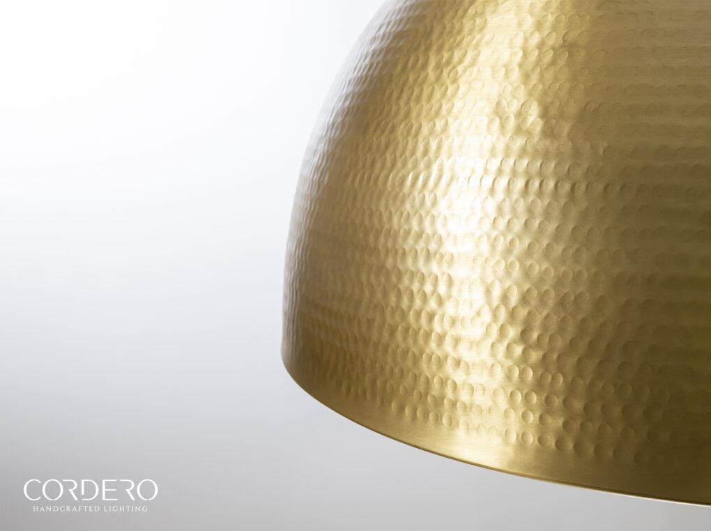 Hammered Brushed Brass Dome Light