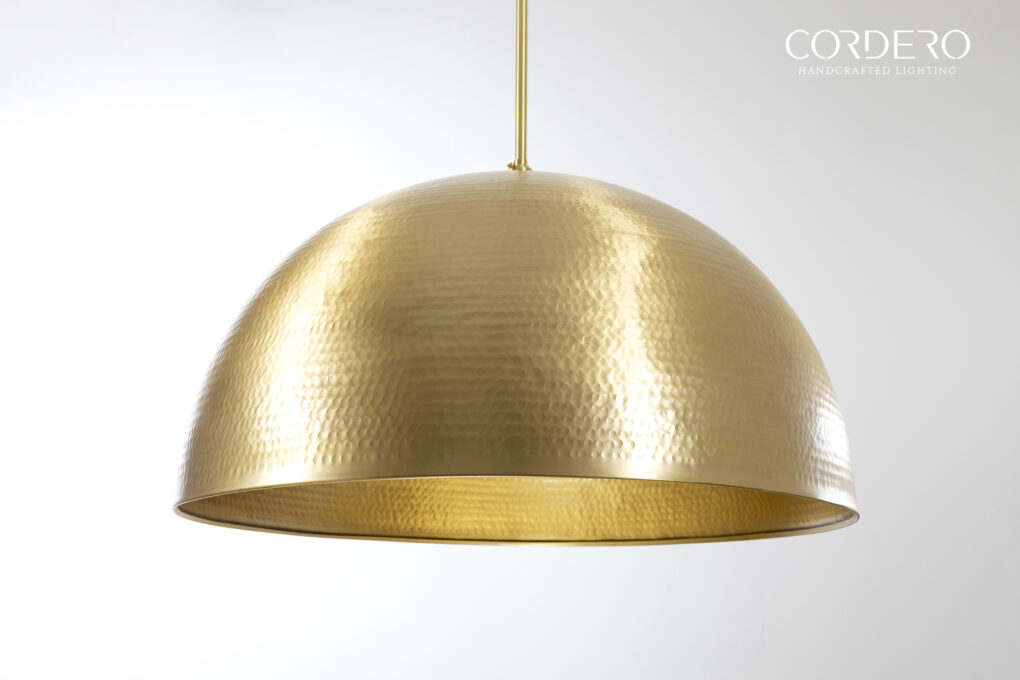 Brushed Brass Hammered Dome