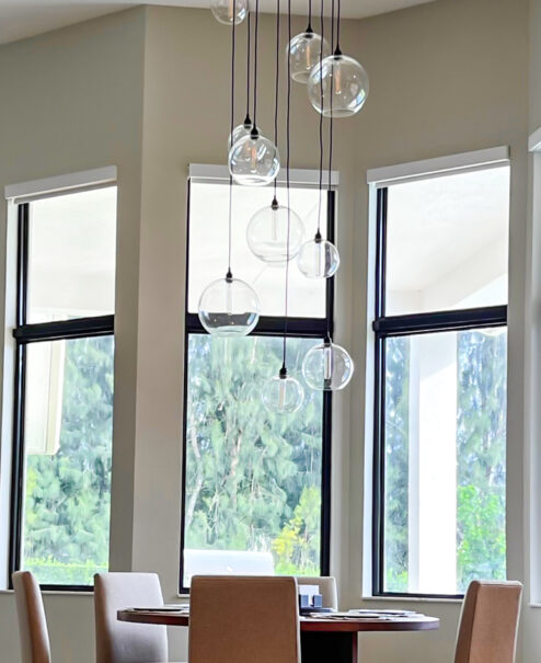 Glass Globe Chandelier