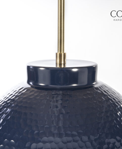 Navy Hammered Dome Light Fixture