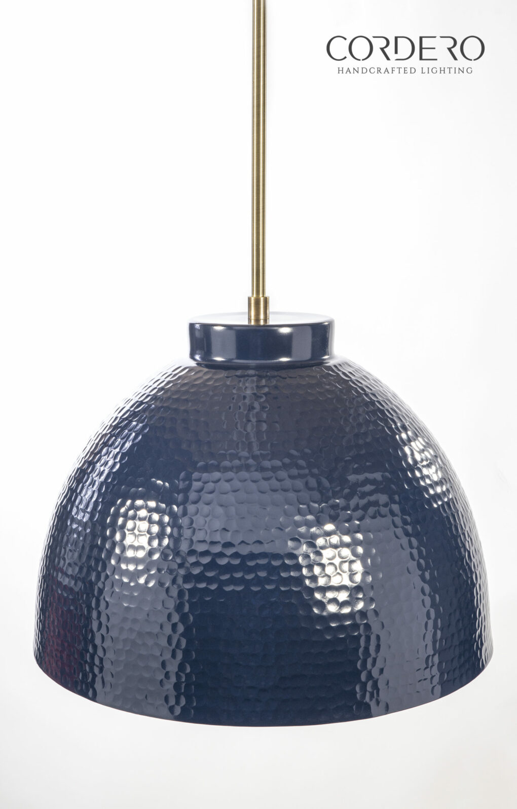 Navy Hammered Dome Light Fixture