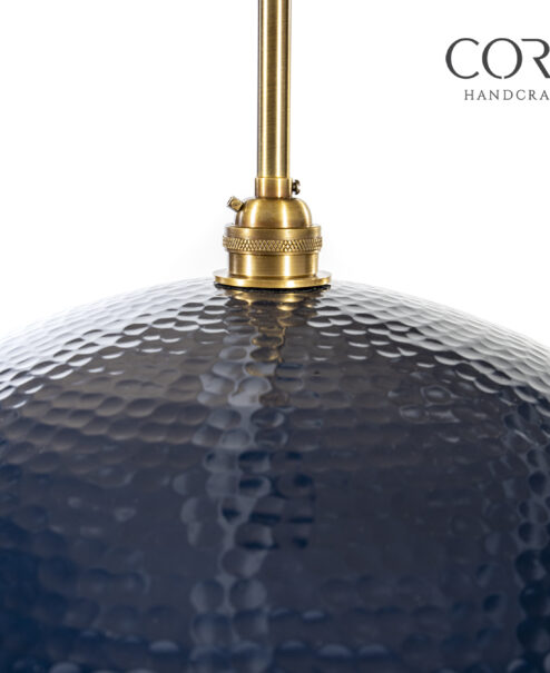 Navy Hammered Dome Pendant Light