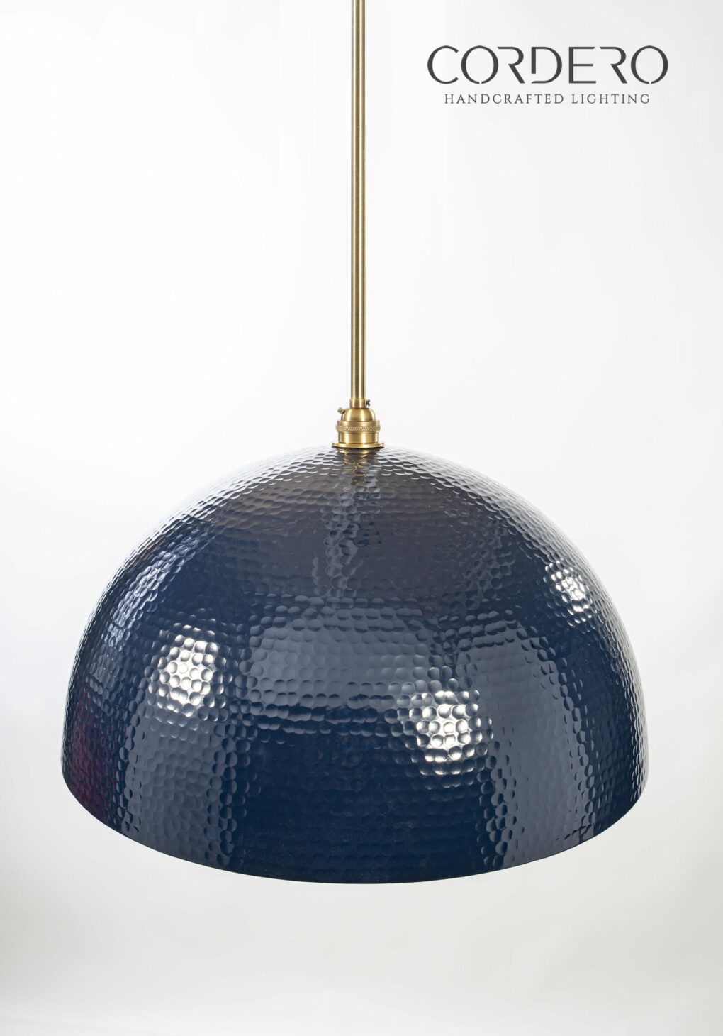 Navy Hammered Dome Pendant Light