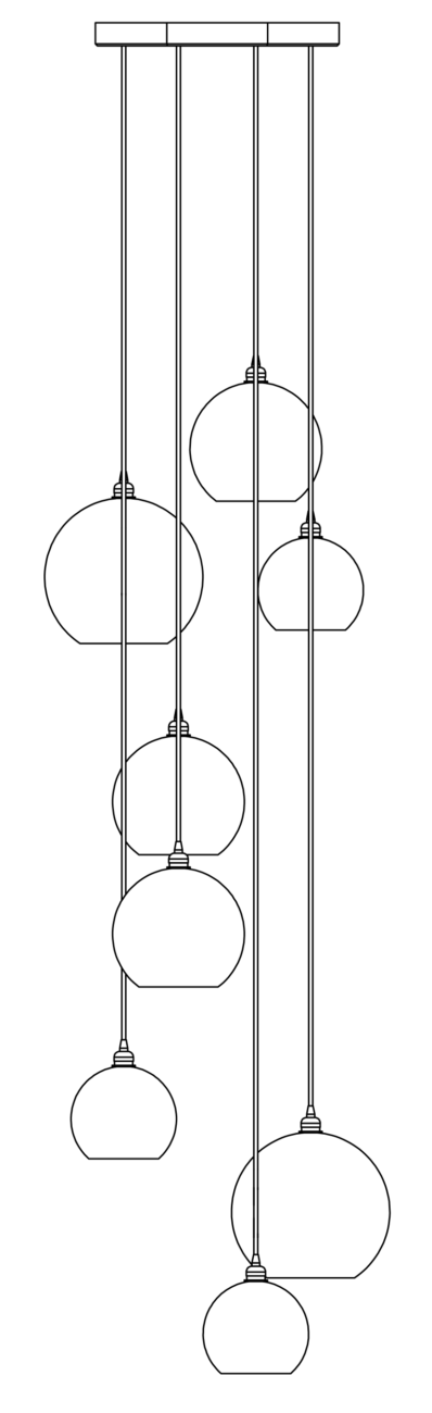 Globe Chandelier Line Art