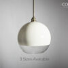 Half White Glass Globe Pendant