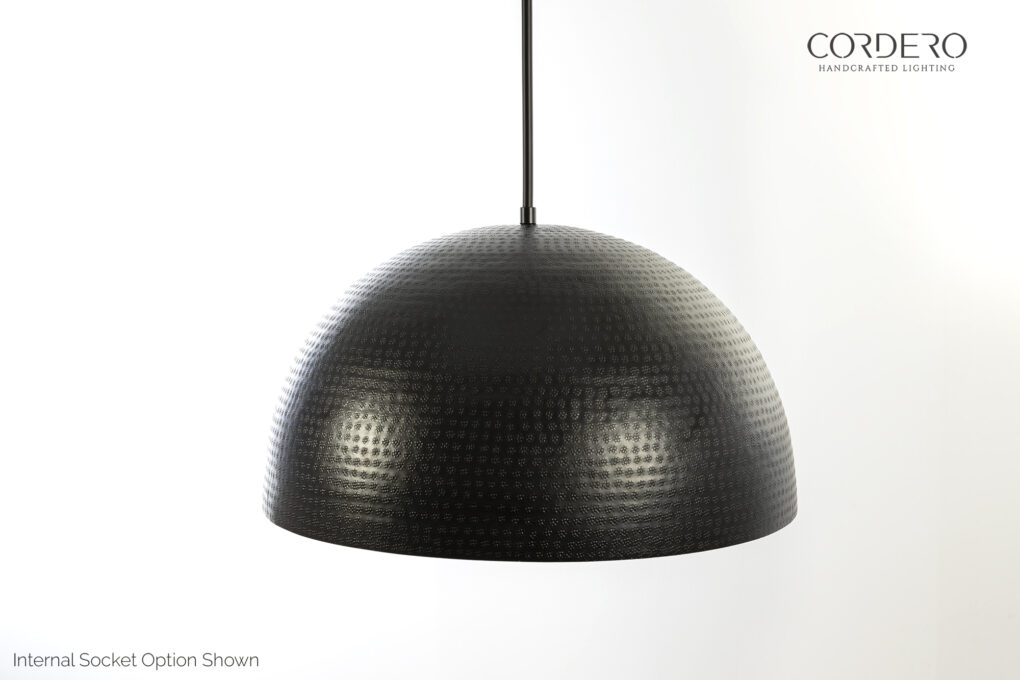 Black Dominion Hammered Dome Pendant Light