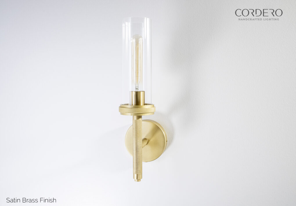 Brass Knurled Wall Sconce