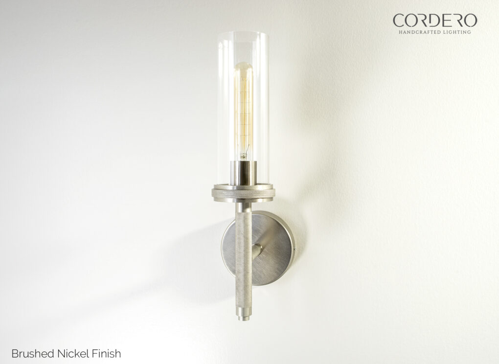 Brushed Nickel Knurled Sconce