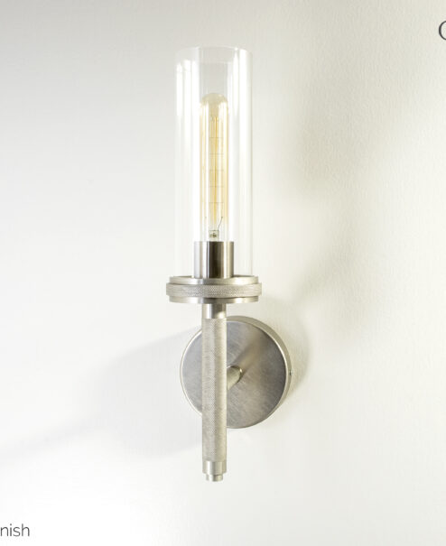 Brushed Nickel Knurled Sconce