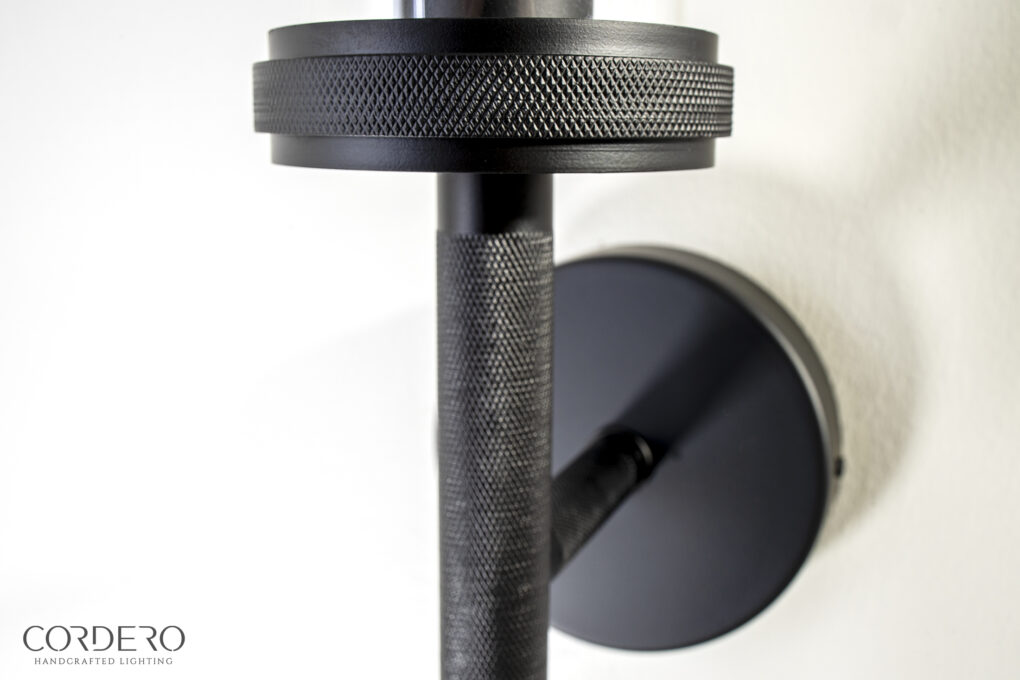 Black Knurled Sconce