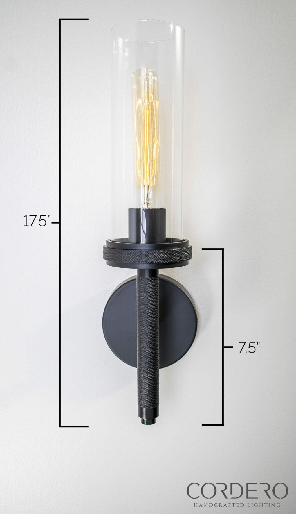 Black Ceyla Knurled Wall Sconce