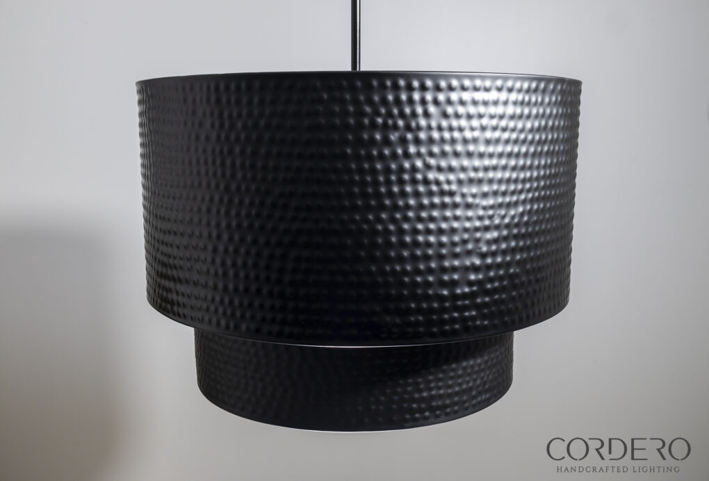 Double Drum Hammered Pendant Light