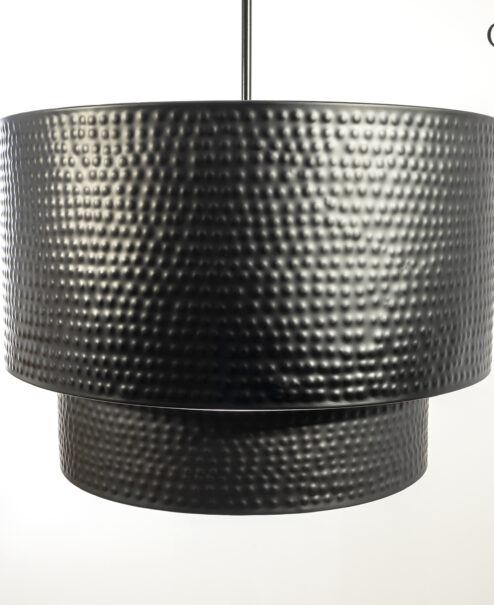 Double Drum Hammered Pendant Light