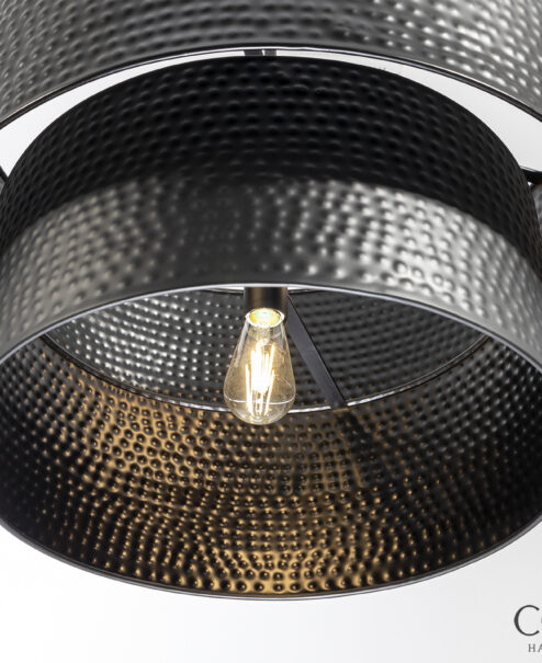 Double Drum Hammered Pendant Light