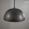 Wood Hammered Dome Pendant