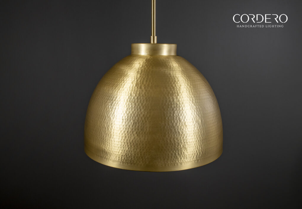 Brushed Brass Hammered Dome