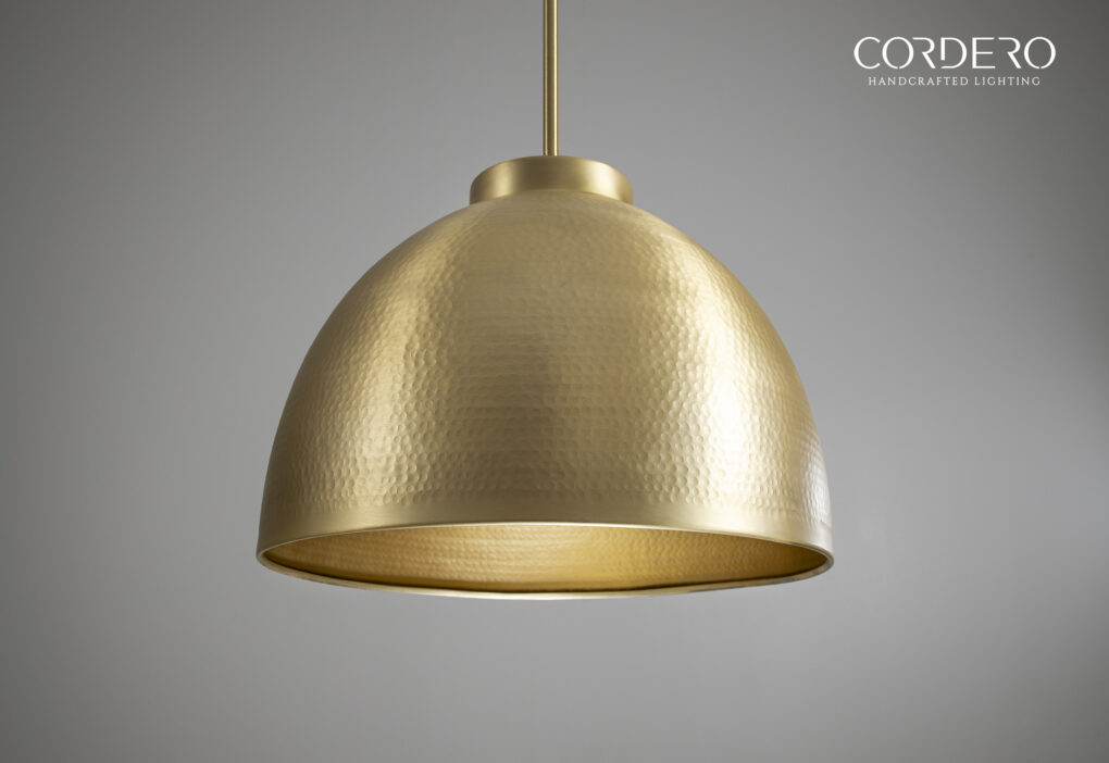 Brushed Brass Hammered Dome