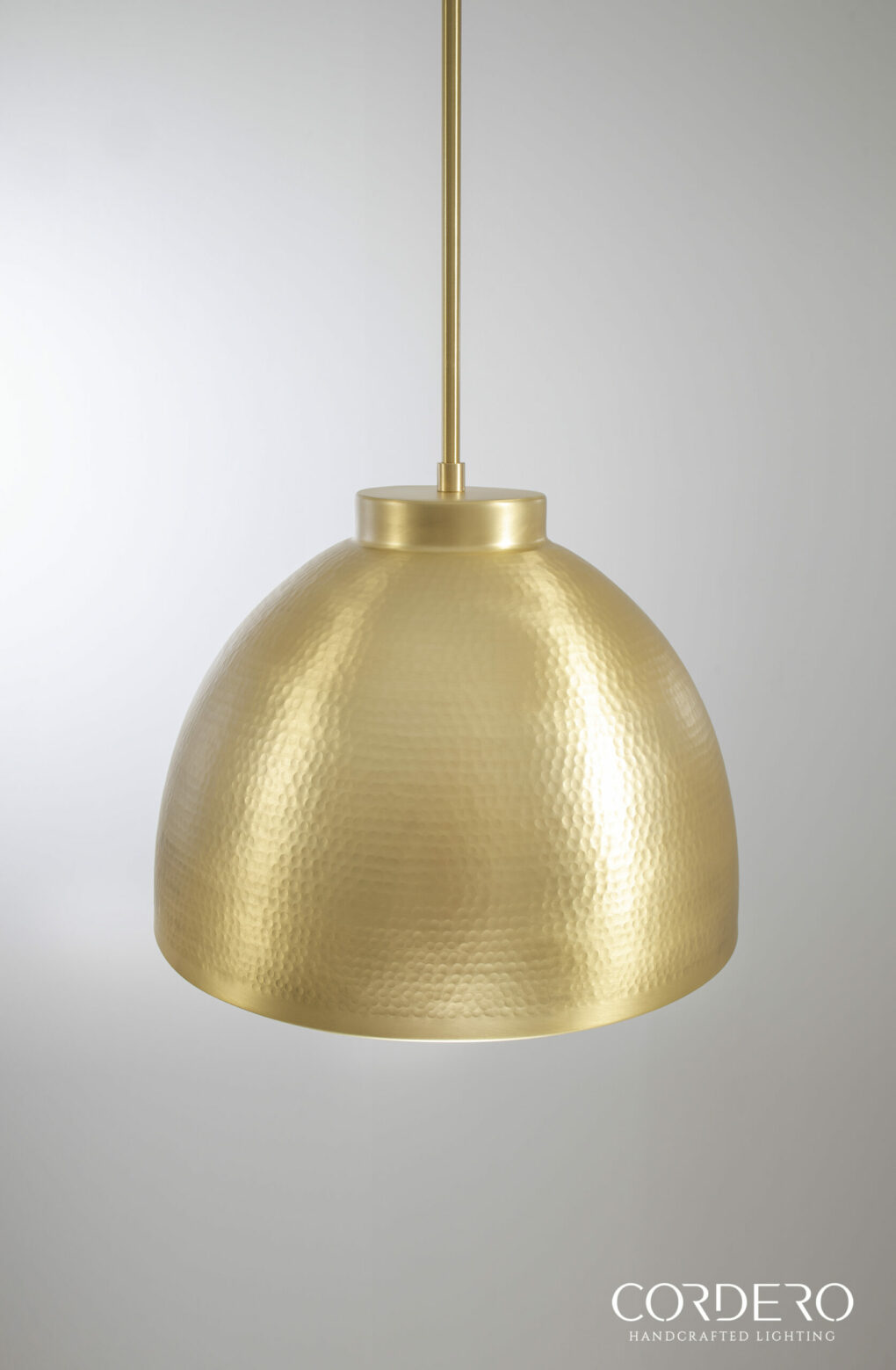 Hammered Brass Dome Pendant