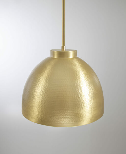 Hammered Brass Dome Pendant