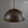 Hammered Wood Dome Pendant Light Fixture