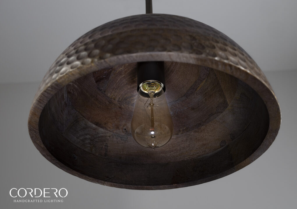 Wooden Dome Pendant Light
