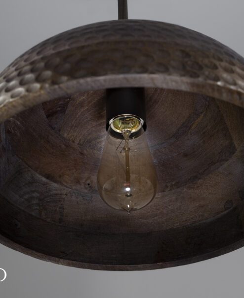 Wooden Dome Pendant Light