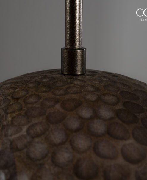 Wood Hammered Dome Pendant