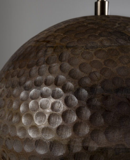 Wood Hammered Dome Pendant