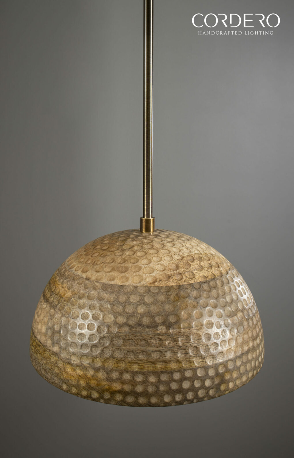 Natural Wood Finish Hammered Dome