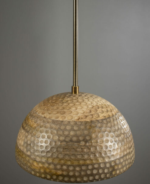 Natural Wood Finish Hammered Dome