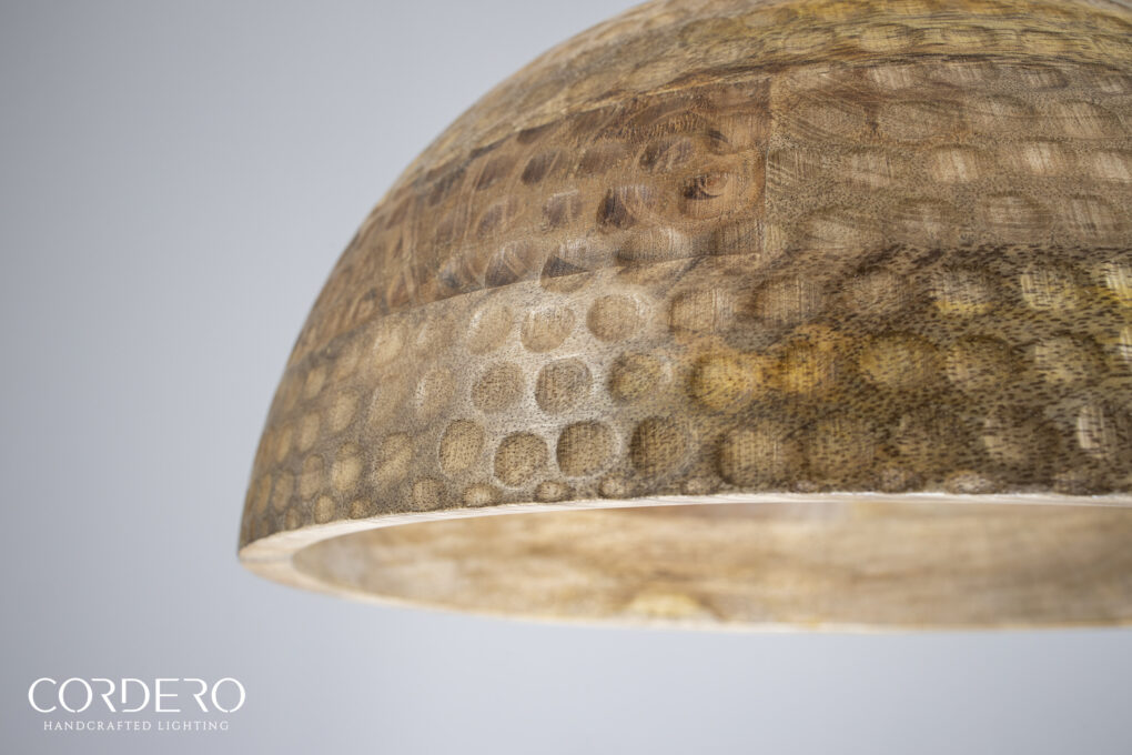 Natural Wood Hammered Dome