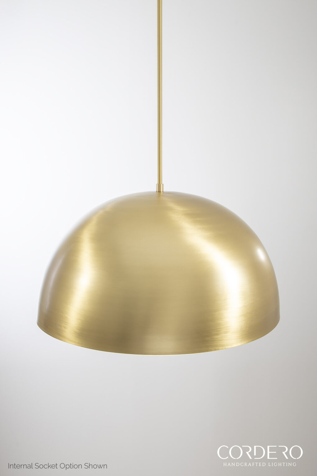 Brushed Brass Dome Light Fixture