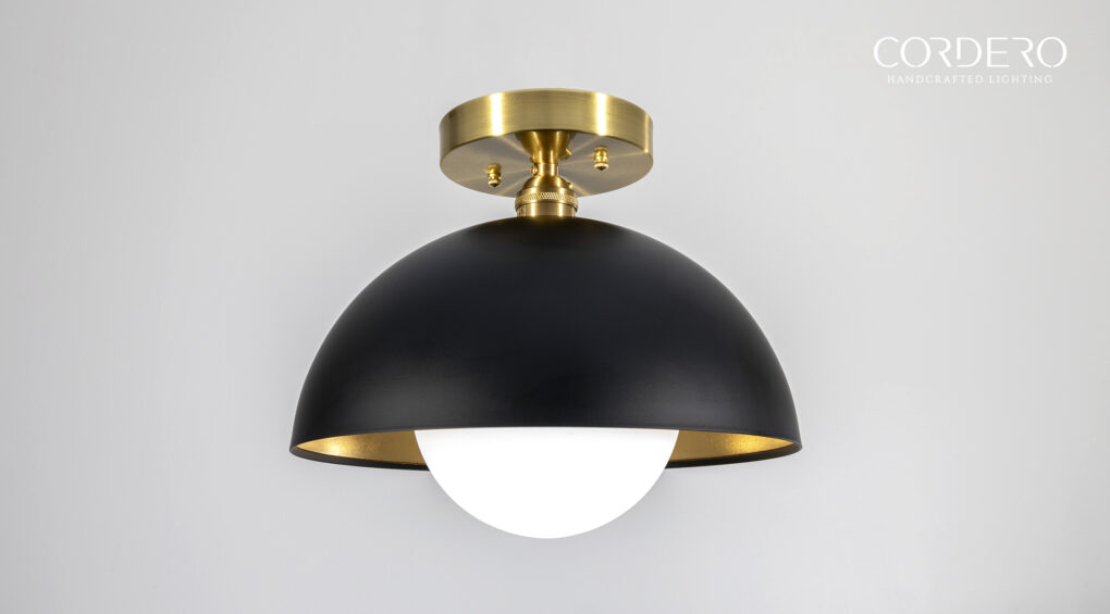 Flat Black Dome Flush Mount