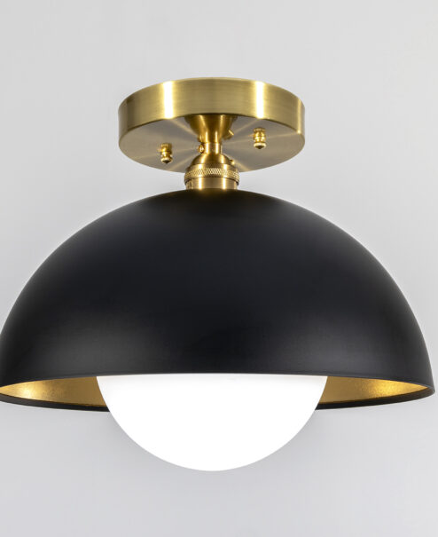 Flat Black Dome Flush Mount