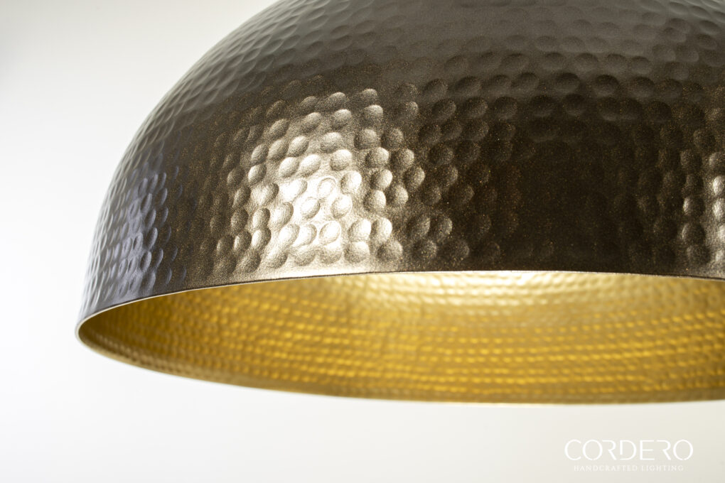The Cotswold - Bronze Hammered Dome Pendant Light