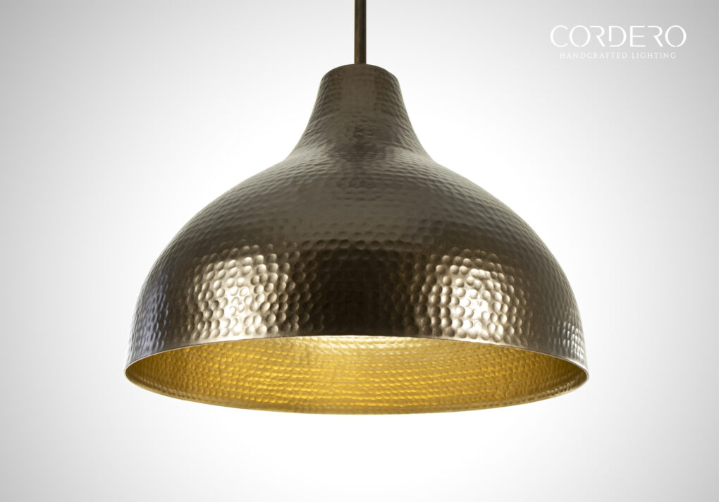 The Cotswold - Bronze Hammered Dome Pendant Light