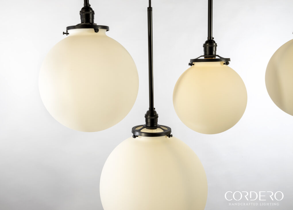 Satin Opal Globe Chandelier